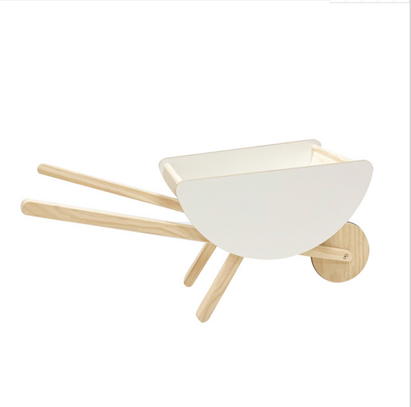 Kids Nordic Wooden Wheelbarrow Cart Toy