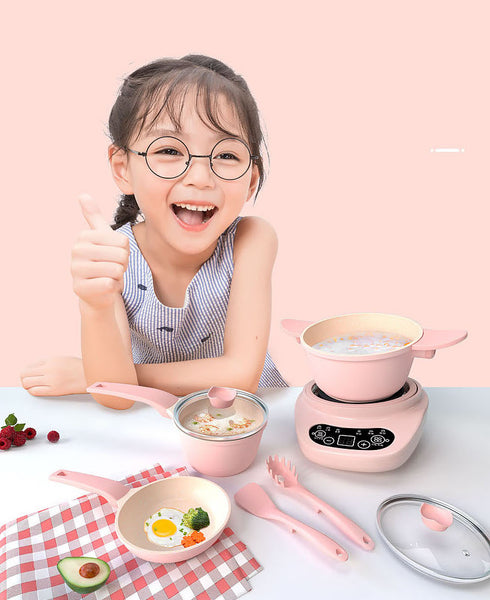 Kids Real Mini Cooking Set - English Version Pink
