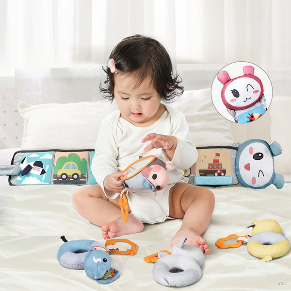Crib Toys Set Colored Hanging Toys & Soft Cloth Books