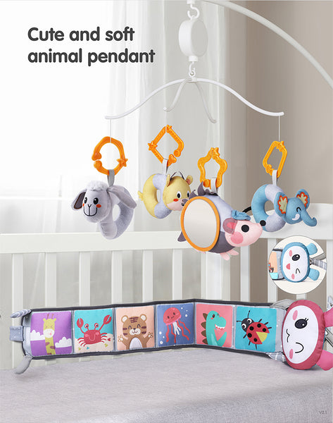 Crib Toys Set Colored Hanging Toys & Soft Cloth Books
