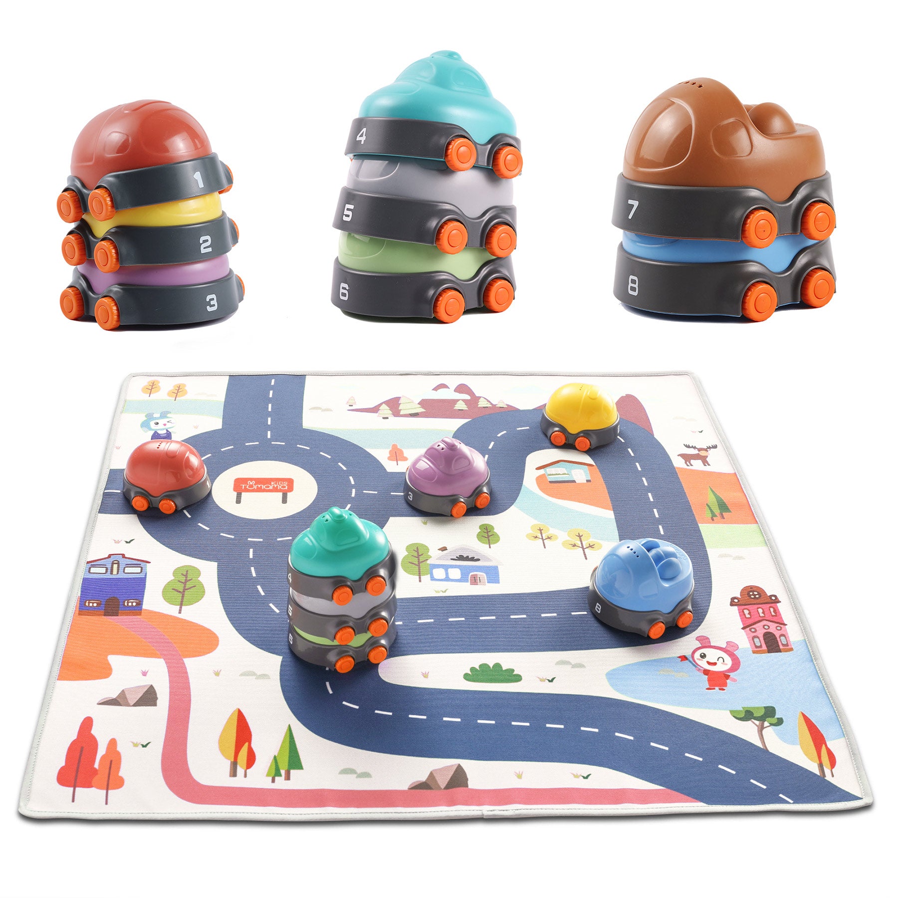 Stacking Car Toy with Mat Set