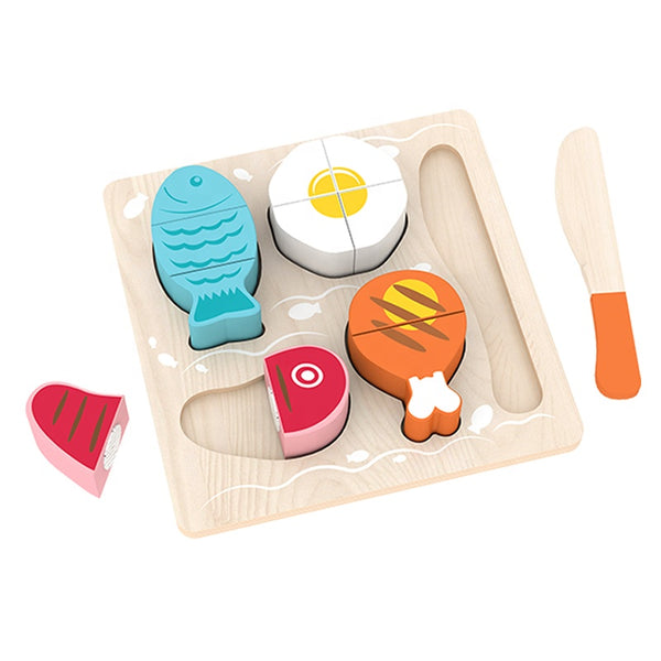 Wooden Food Cutting Toy Fruit , Vegetable & Meat