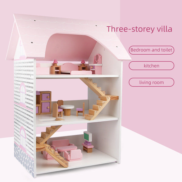 Three Storey Wooden Villa Dollhouse