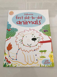 Usborne First Dot To Dot Colouring Book with Stickers