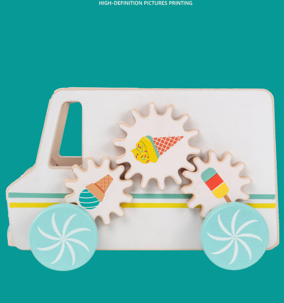 Wooden Ice Cream Car Pull Toy
