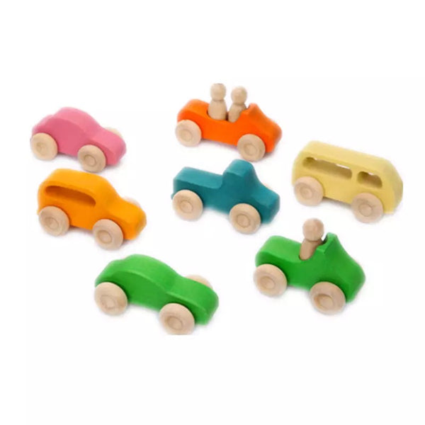 Montessori Wooden Car Vehicles 10 Piece Set