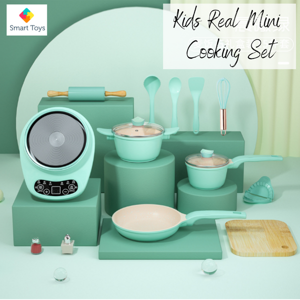 Real Mini Cooking Set For Kids English Version Green