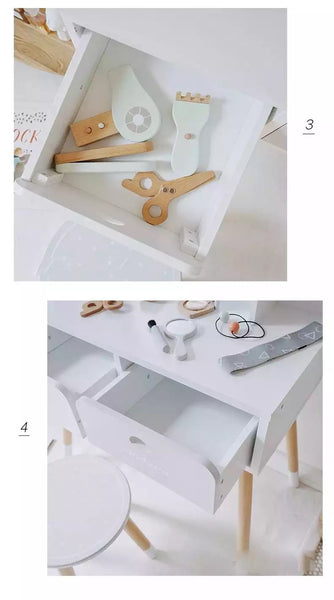 Kids' Dresser Table & Chair with Accessories