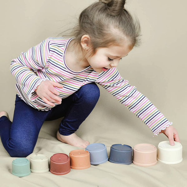 Montessori Baby Stacking Cup Toy 8 Piece Shapes Set