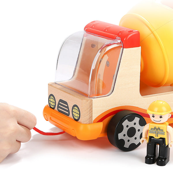 Mixer Toy Truck with Wooden Shape Sorter