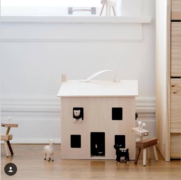 Nordic Wooden Doll House Storage Box