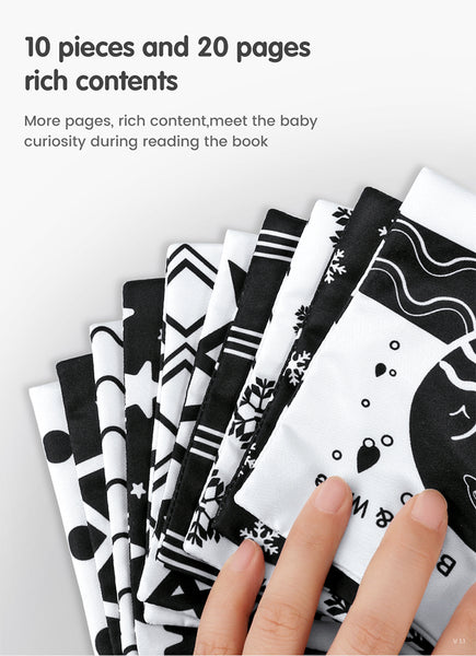 Black & White Baby Soft Cloth Books 4 Piece Set