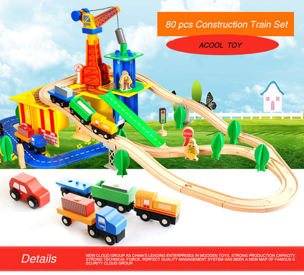 Wooden Construction Train Set