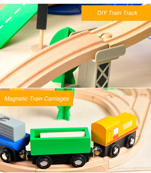 Wooden Construction Train Set
