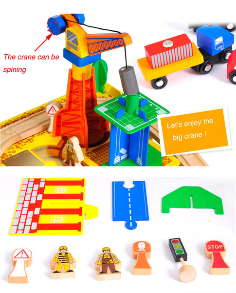 Wooden Construction Train Set